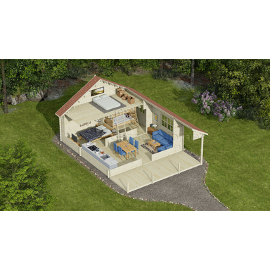Eurovudas Aura Log Cabin - 6m x 8m Eurovudas
