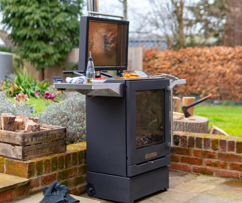 BBQube Outdoor BBQ and Heater With 2 Wheel Base