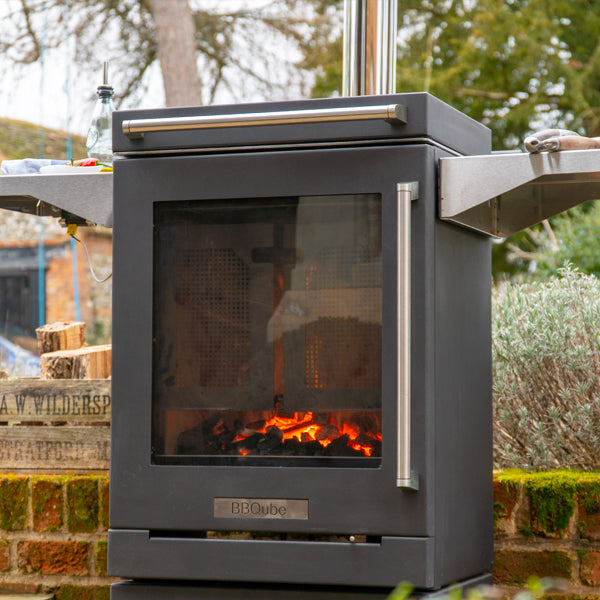 BBQube Outdoor BBQ and Heater With 2 Wheel Base