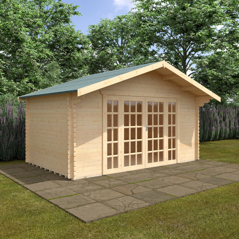 Woodlands The Balmoral Apex Log Cabin - 12ft x 16ft (44mm) Woodlands