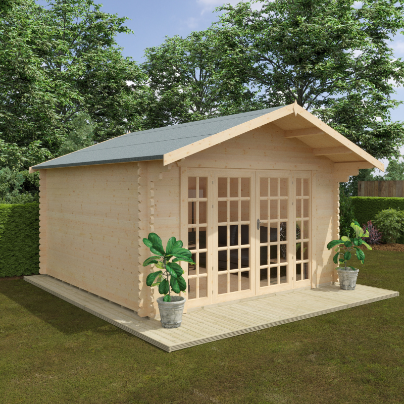 Woodlands The Balmoral Apex Log Cabin - 12ft x 16ft (44mm) Woodlands