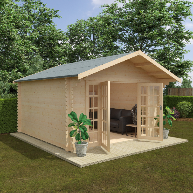 Woodlands The Balmoral Apex Log Cabin - 12ft x 16ft (44mm) Woodlands