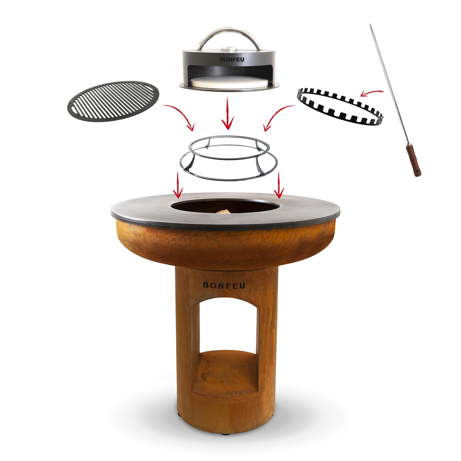 BonFeu BonBiza XL Plancha Grill (Open) - Corten Steel
