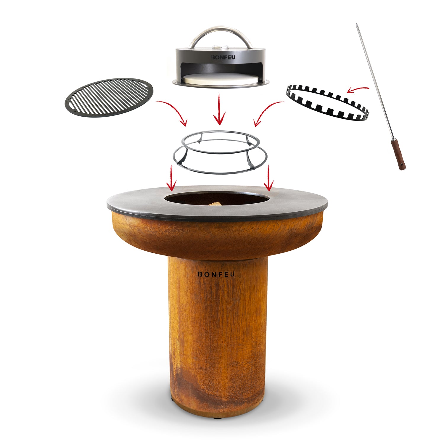 BonFeu BonBiza XL Plancha Grill (Closed) - Corten Steel