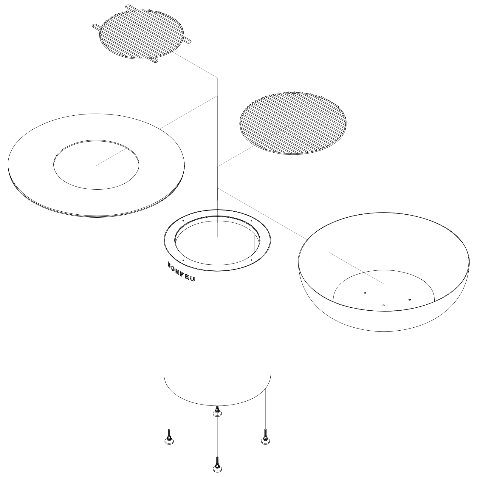 Bonfeu Bonbiza Closed Outdoor Fire Bowl Grill - Corten