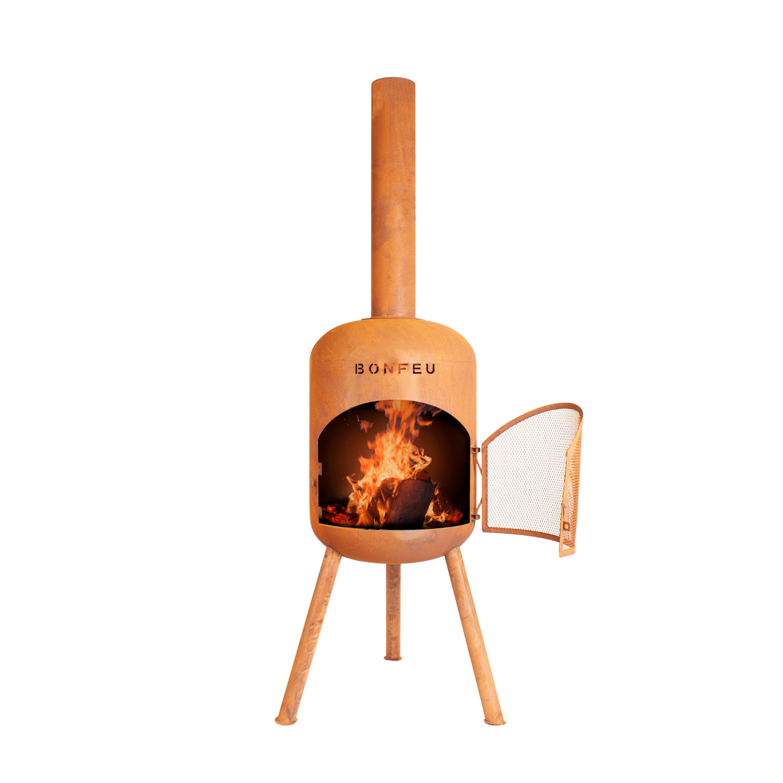 Bonfeu Bonbono Garden Chiminea Fireplace - Black/Corten