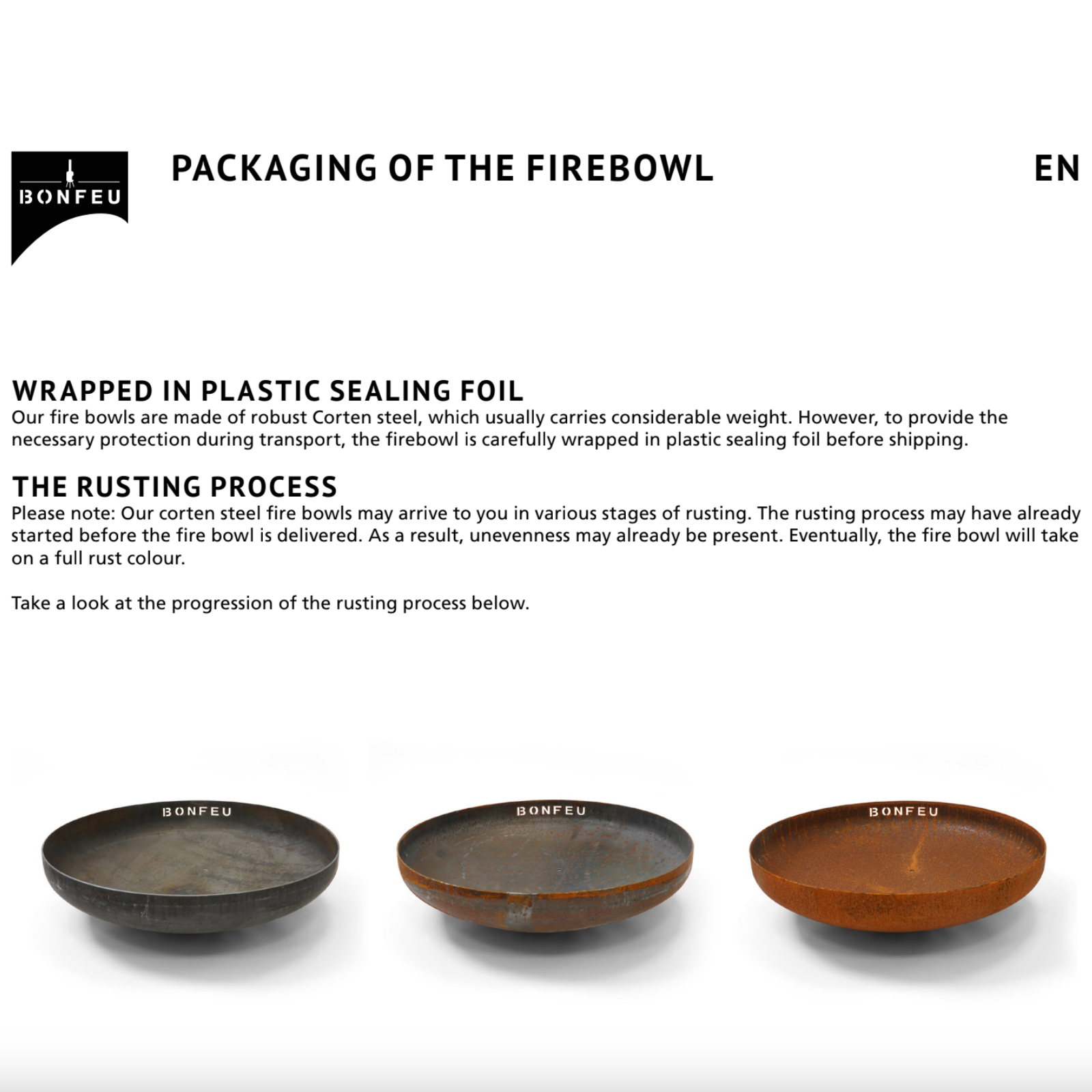 Bonfeu Bonbowl Plus Fire Bowl - Corten