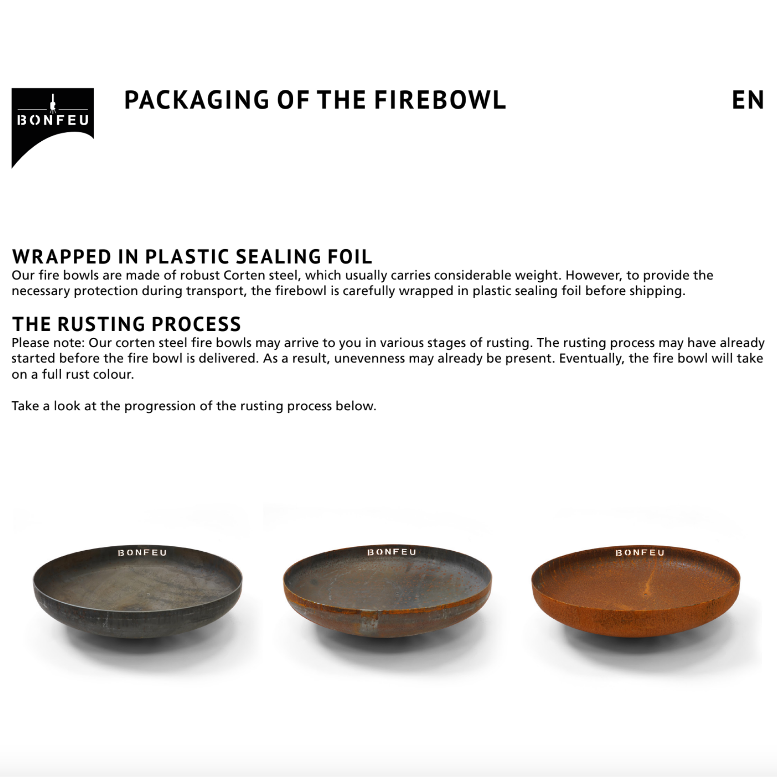 Bonfeu Bonbowl 60cm Outdoor Fire Bowl - Corten