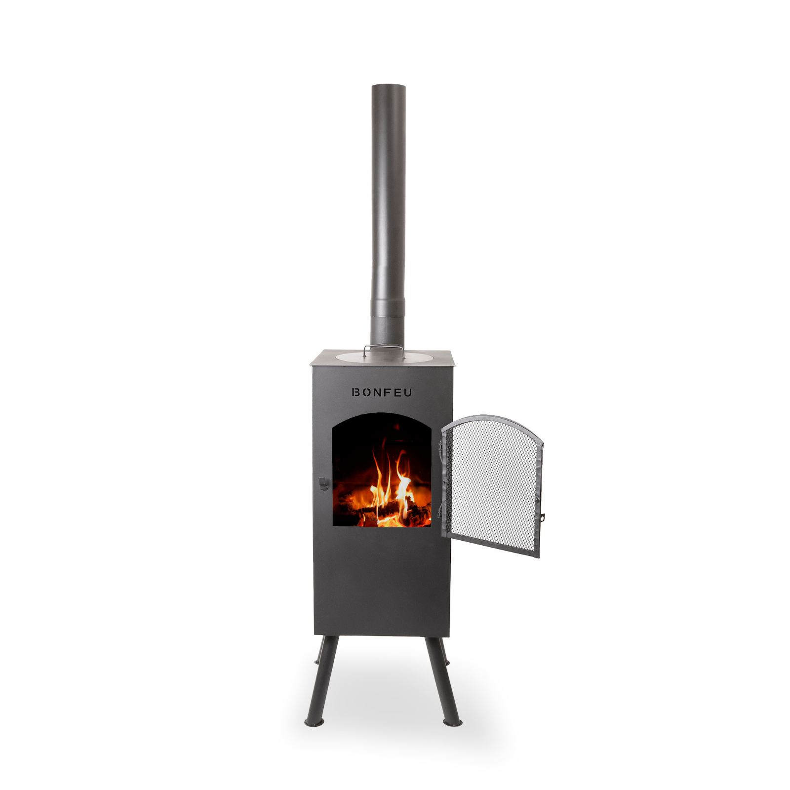 Bonfeu Boncarré Outdoor Chiminea Fireplace - Black/Corten