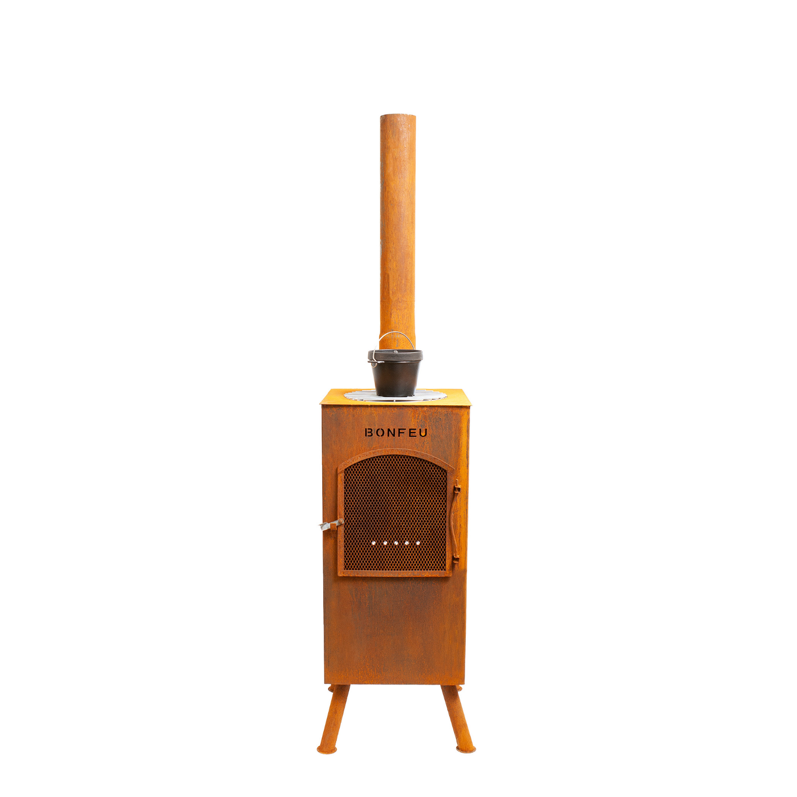 Bonfeu Boncarré Outdoor Chiminea Fireplace - Black/Corten