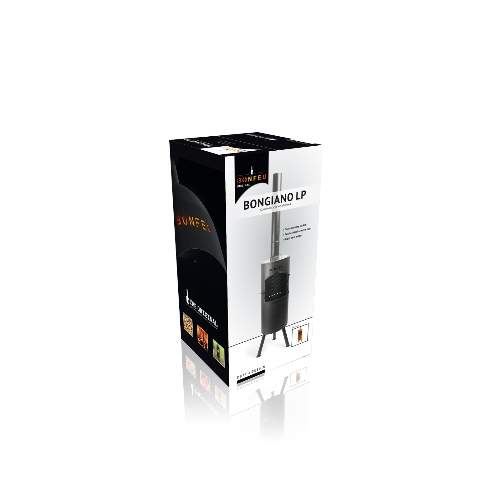 Bonfeu Bongiano LP Outdoor Chiminea Cooker - Black/Corten