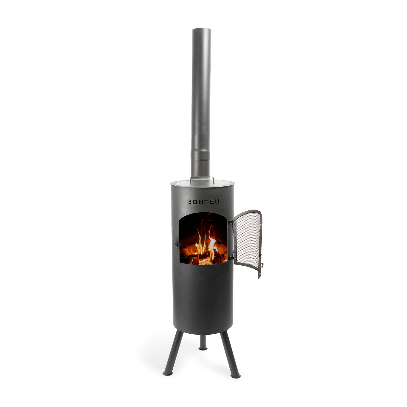Bonfeu Bongiano LP Outdoor Chiminea Cooker - Black/Corten