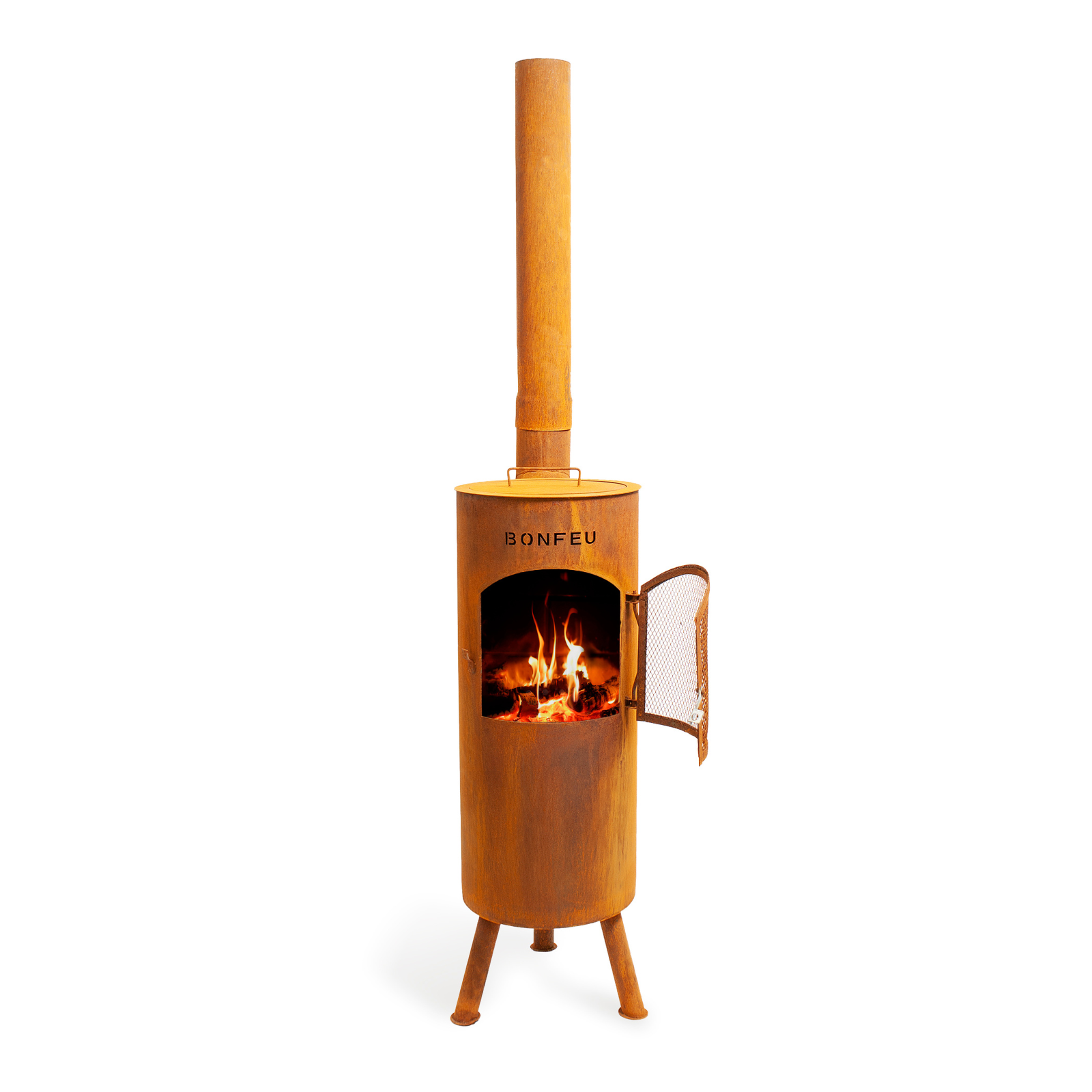Bonfeu Bongiano LP Outdoor Chiminea Cooker - Black/Corten