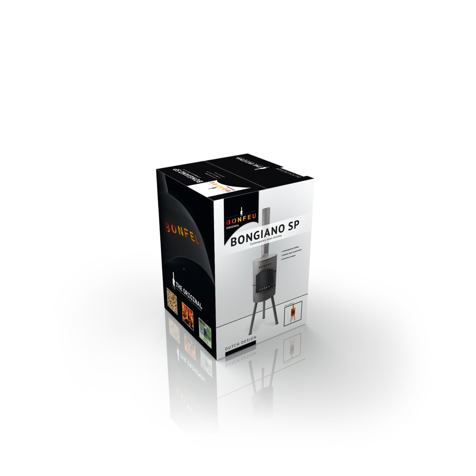 Bonfeu Bongiano SP Outdoor Chiminea Cooker - Black/Corten