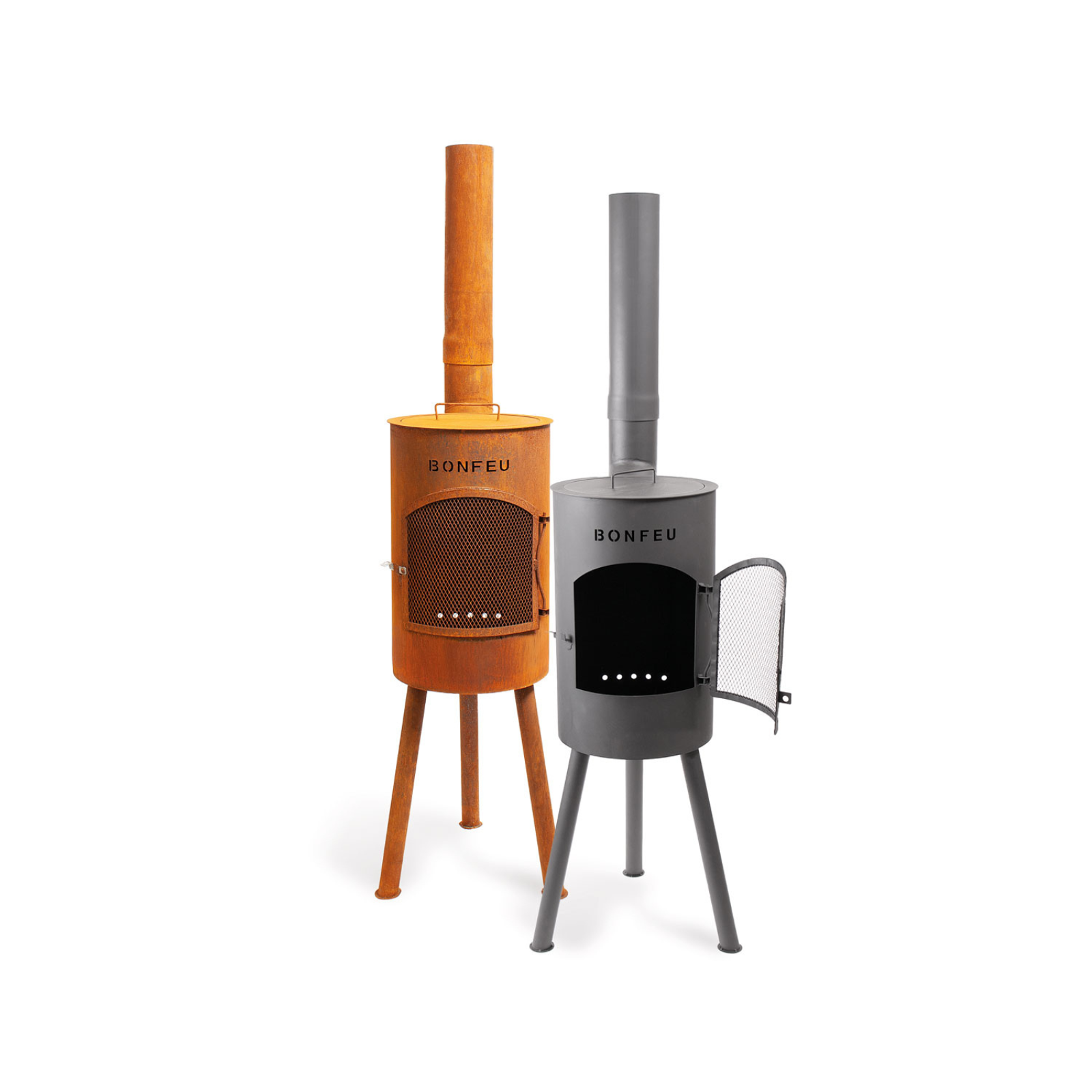 Bonfeu Bongiano SP Outdoor Chiminea Cooker - Black/Corten