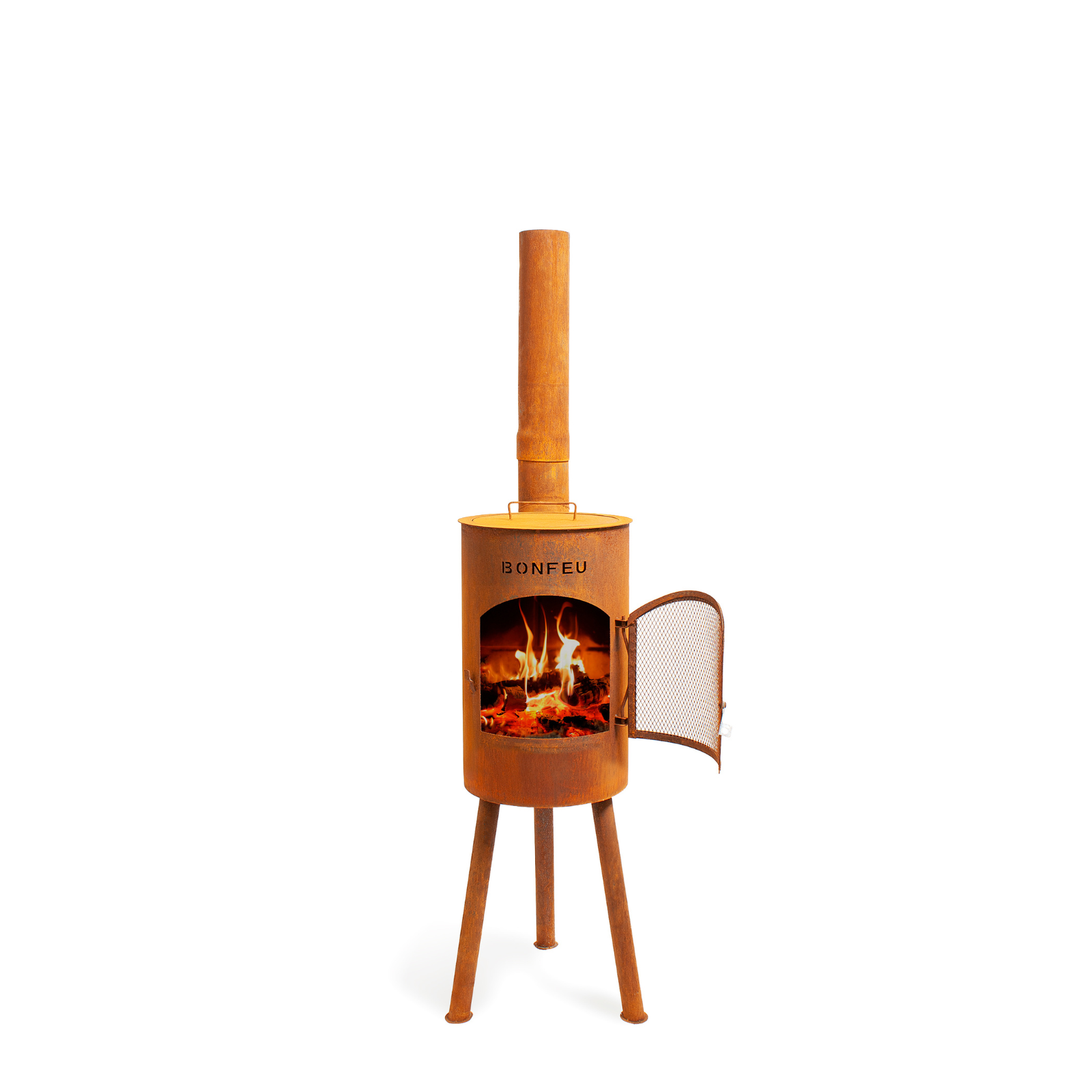 Bonfeu Bongiano SP Outdoor Chiminea Cooker - Black/Corten