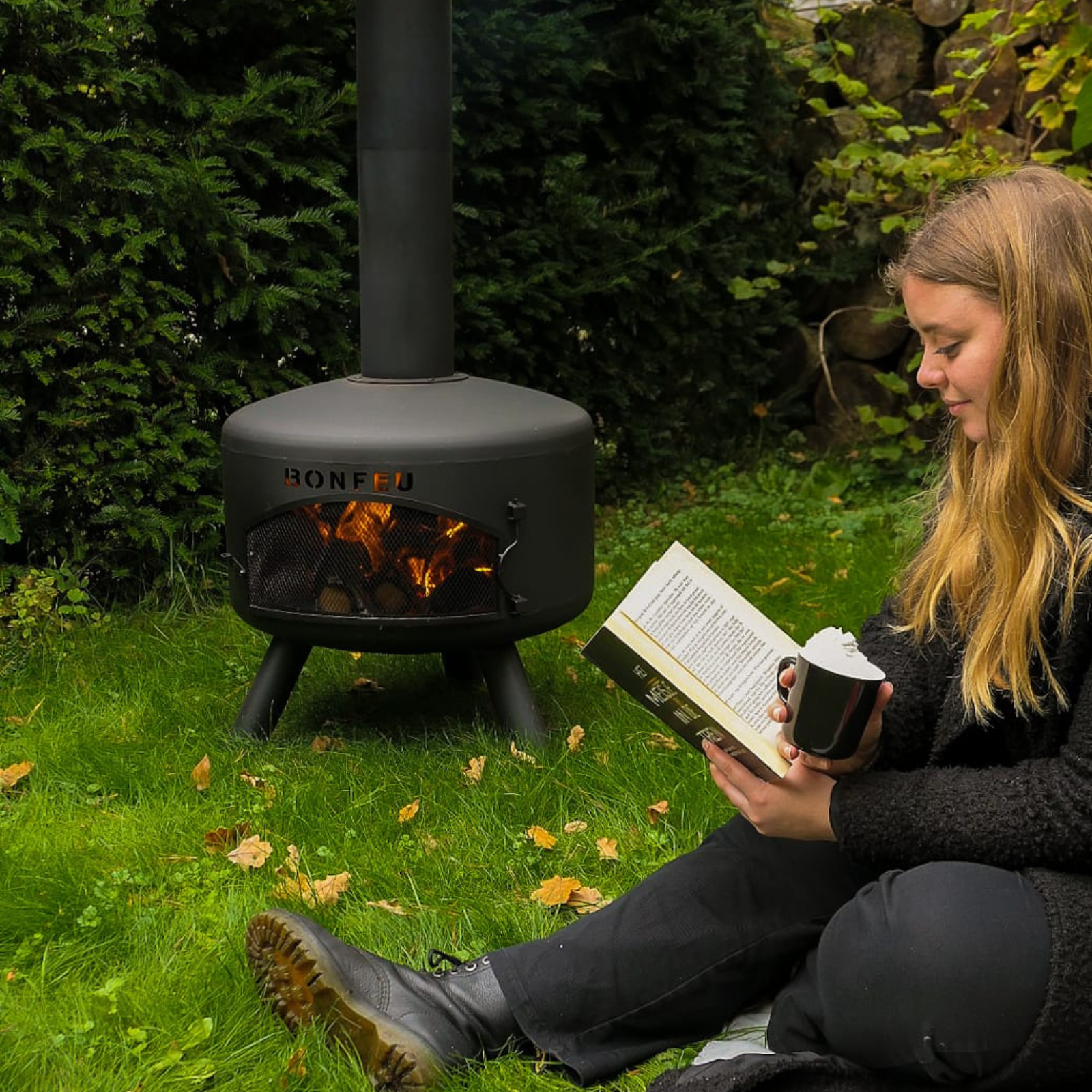 Bonfeu Bongiro Garden Fireplace - Black