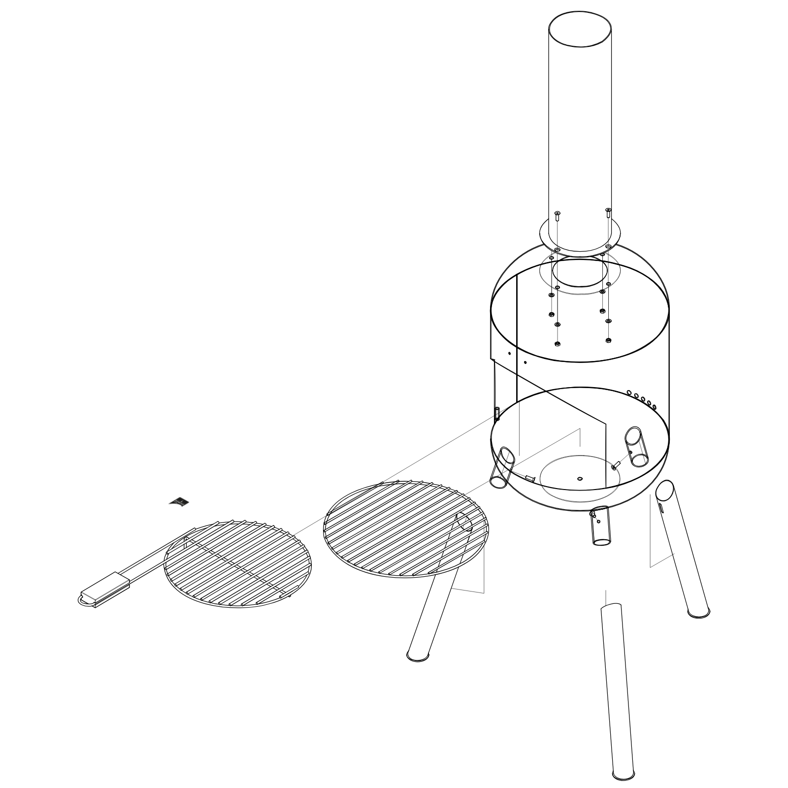 Bonfeu Bonselo Outdoor Chiminea Fireplace - Black