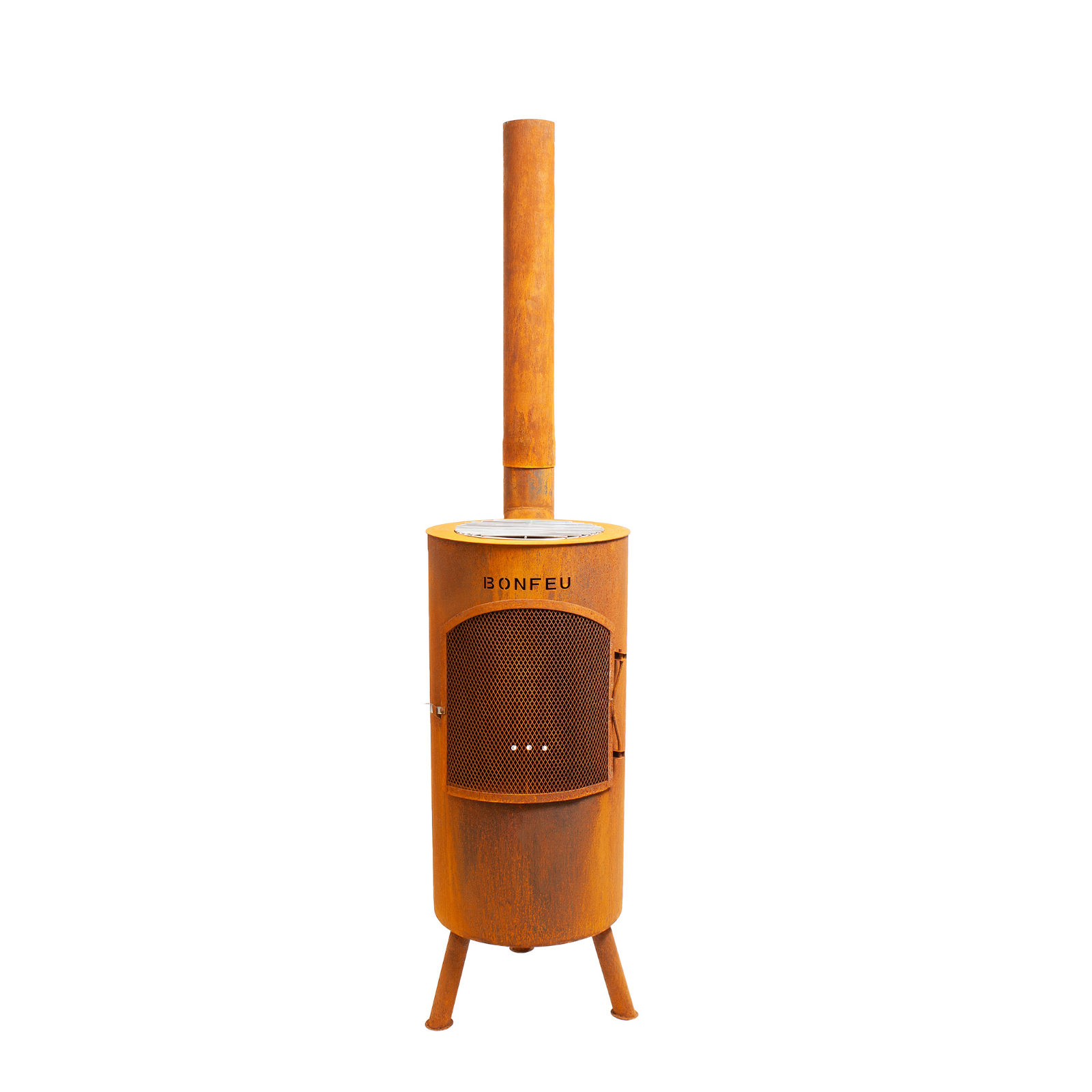Bonfeu Bontino LP Outdoor Chiminea Fireplace - Black/Corten