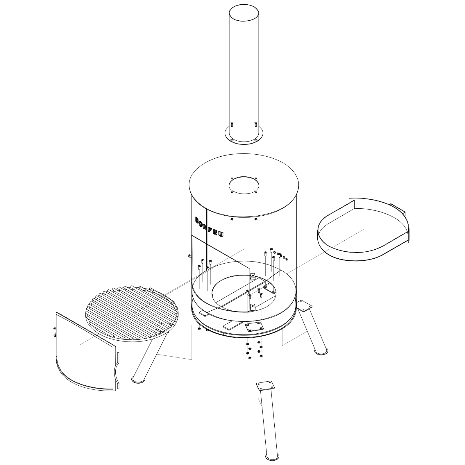 Bonfeu Bonton 60 Outdoor Garden Fireplace - Black/Corten