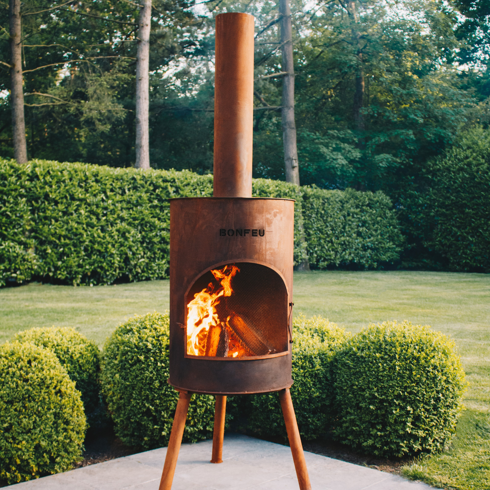 Bonfeu Bonton 60 Outdoor Garden Fireplace - Black/Corten