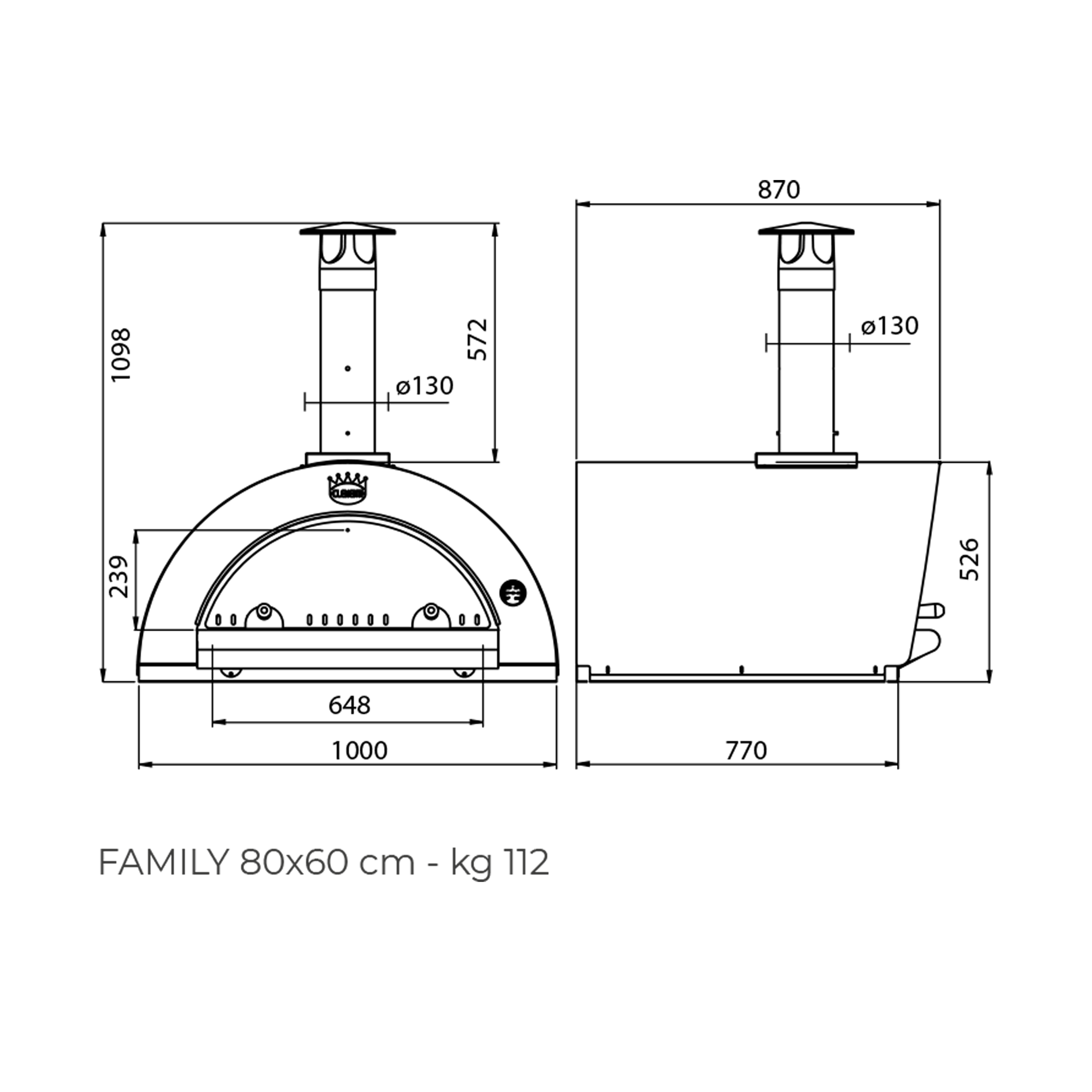 Clementi Pulcinella Wood Fired Pizza Oven (80 x 60) - Ultimate Bundle