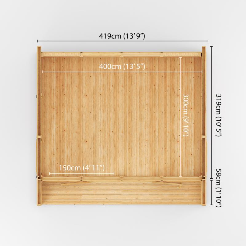 Sherwood Creswell Insulated Garden Room - 4m x 3m (72mm) Mercia