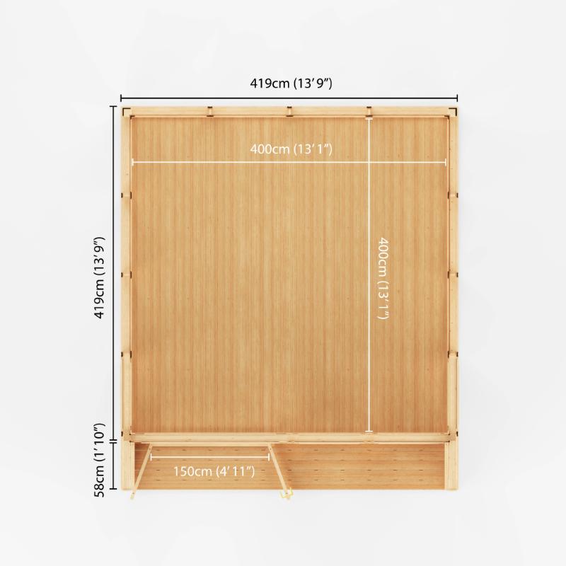 Sherwood Creswell Insulated Garden Room - 4m x 4m (72mm) Mercia