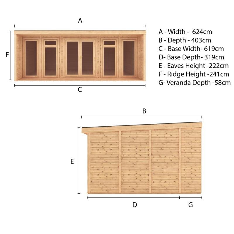 Sherwood Creswell Insulated Garden Room - 6m x 3m (72mm) Mercia