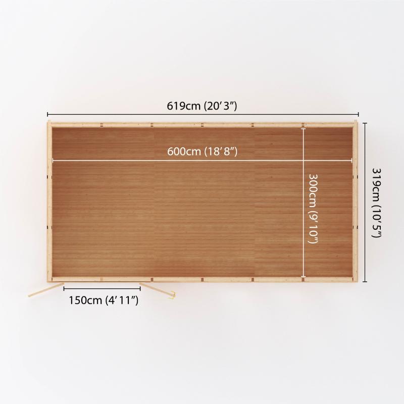 Sherwood Edwinstowe Insulated Garden Room - 6m x 3m (72mm) Mercia