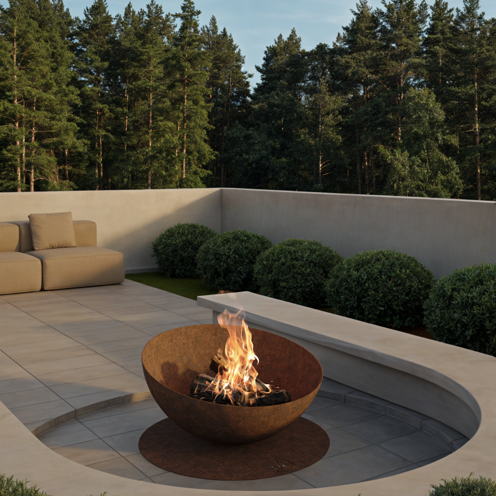 GlammFire Solace Steel Outdoor Fire Bowl