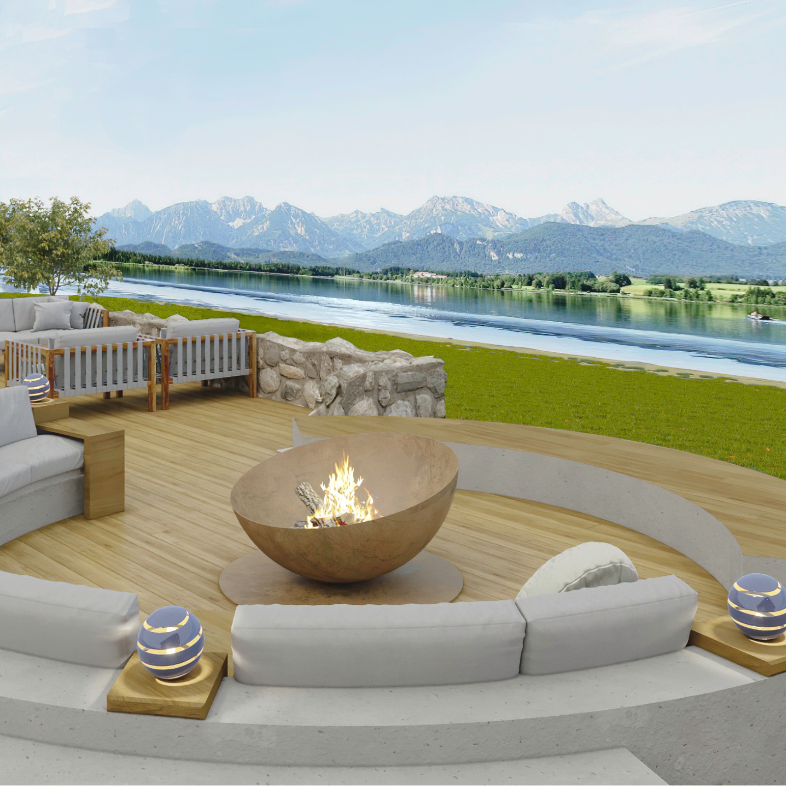 GlammFire Solace Steel Outdoor Fire Bowl