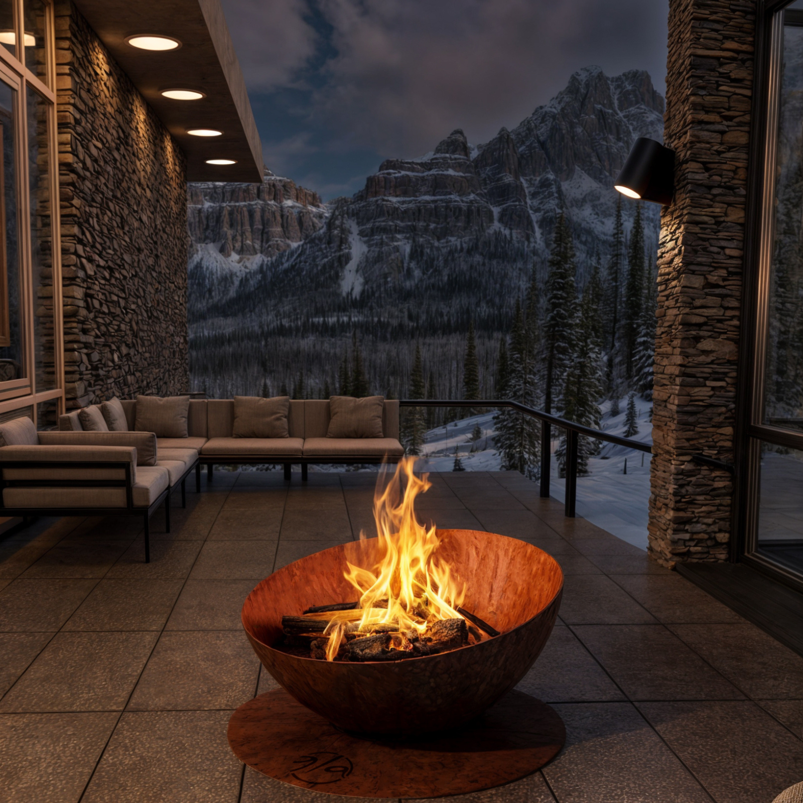 GlammFire Solace Steel Outdoor Fire Bowl