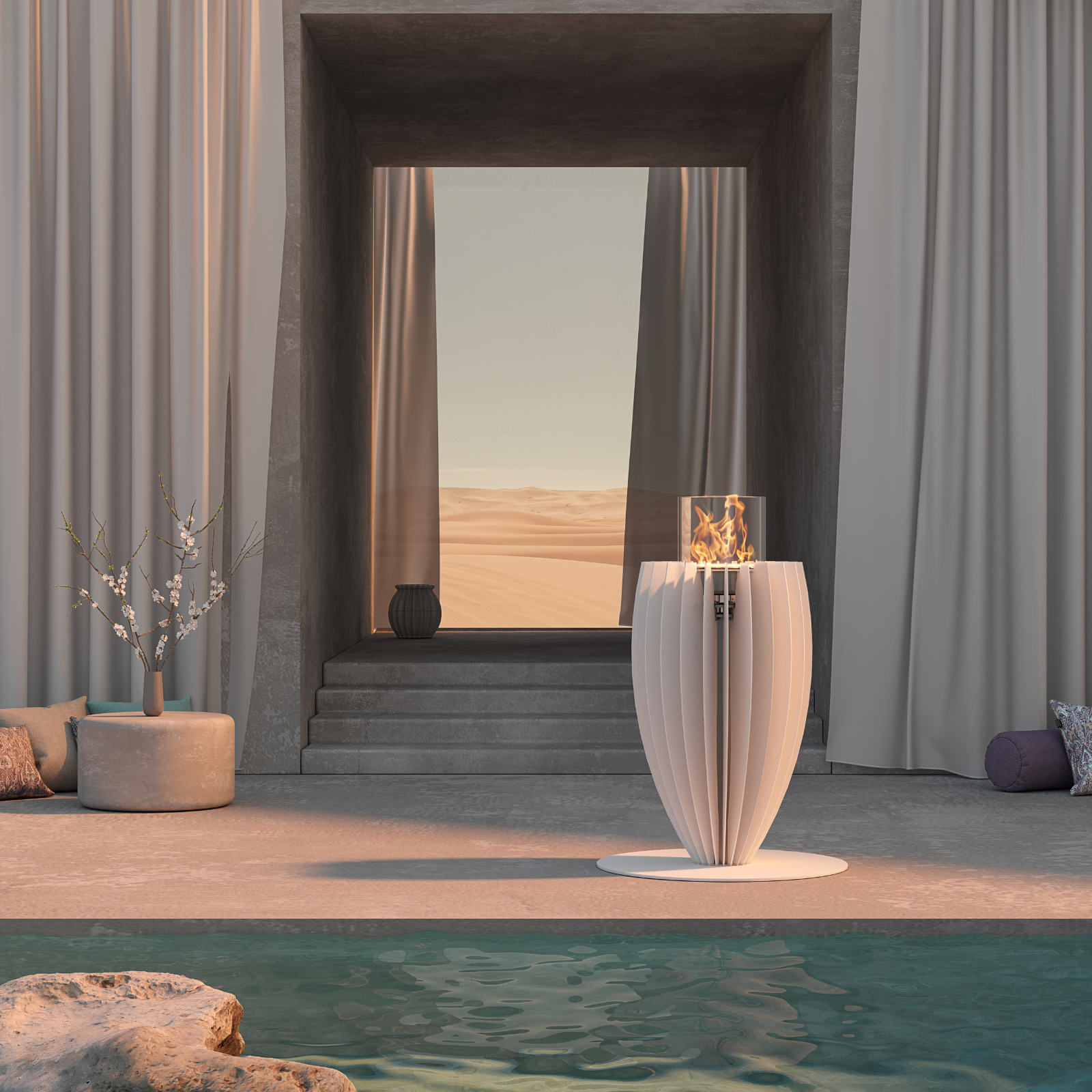 GlammFire Tuli Gas Fire Heater - Corten Steel