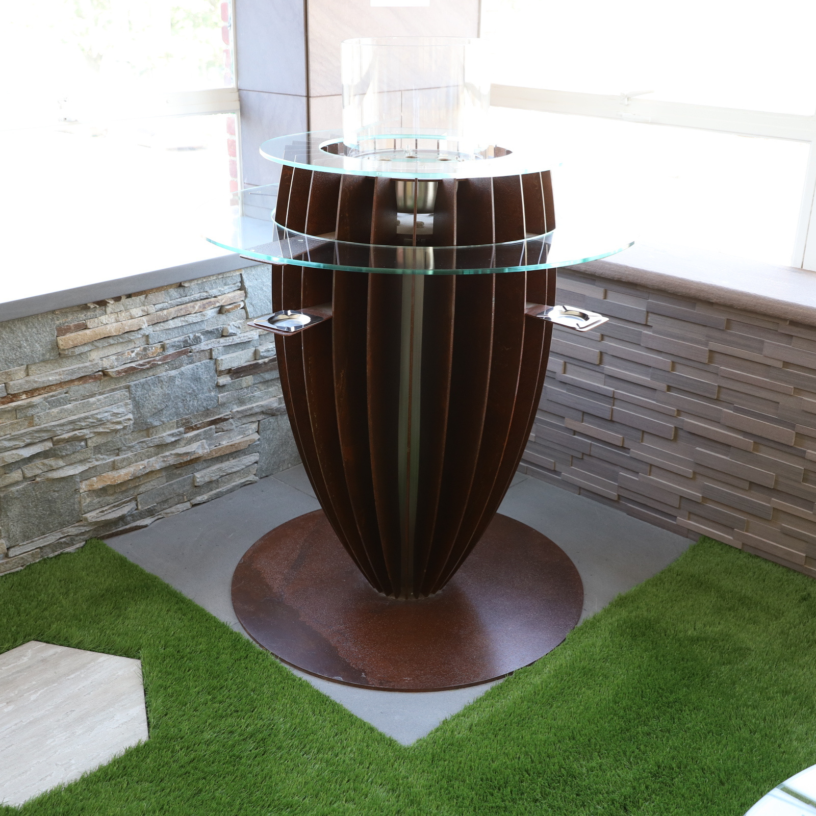 GlammFire Tuli Gas Fire Heater - Corten Steel