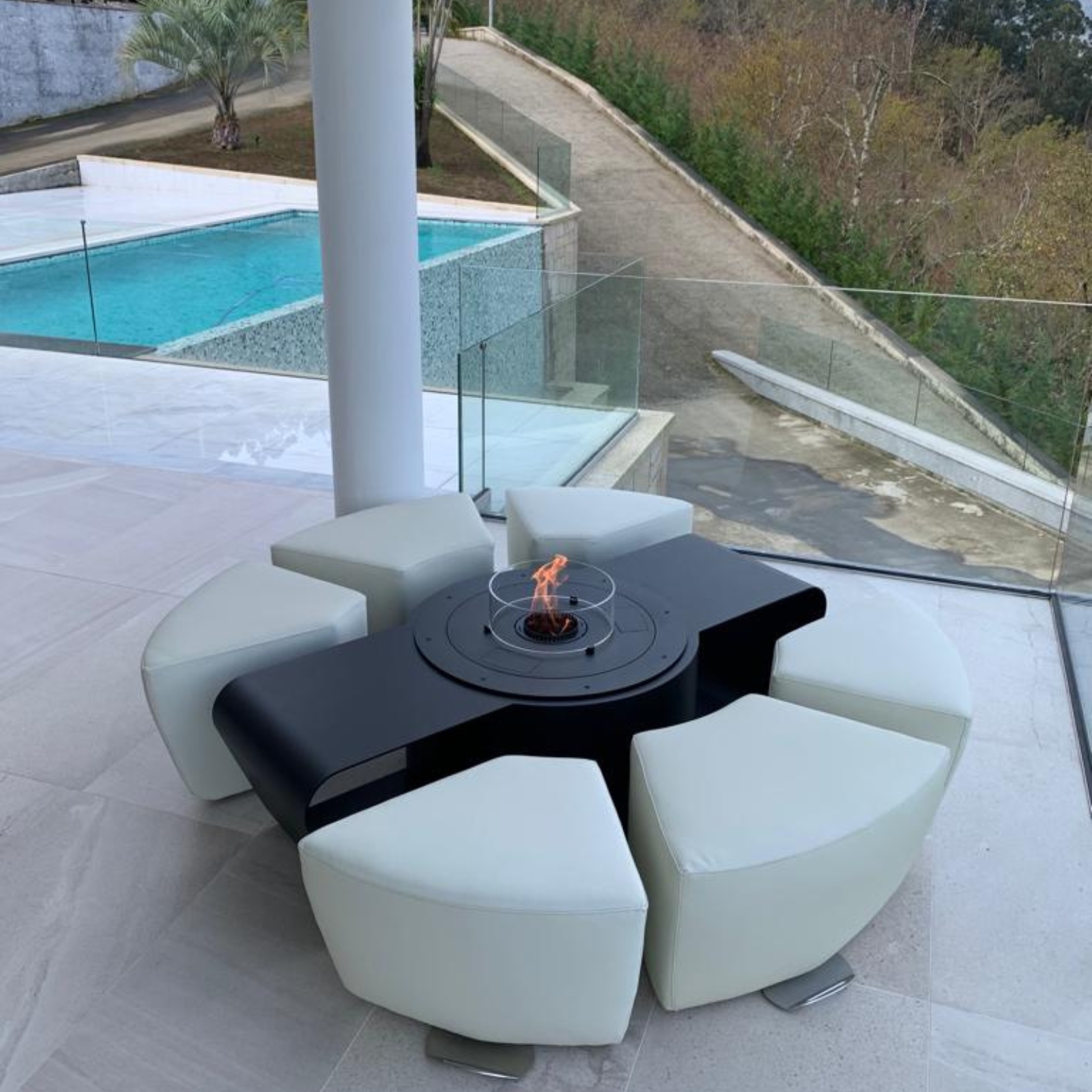 GlammFire Circus Outdoor Fire Table with Seating