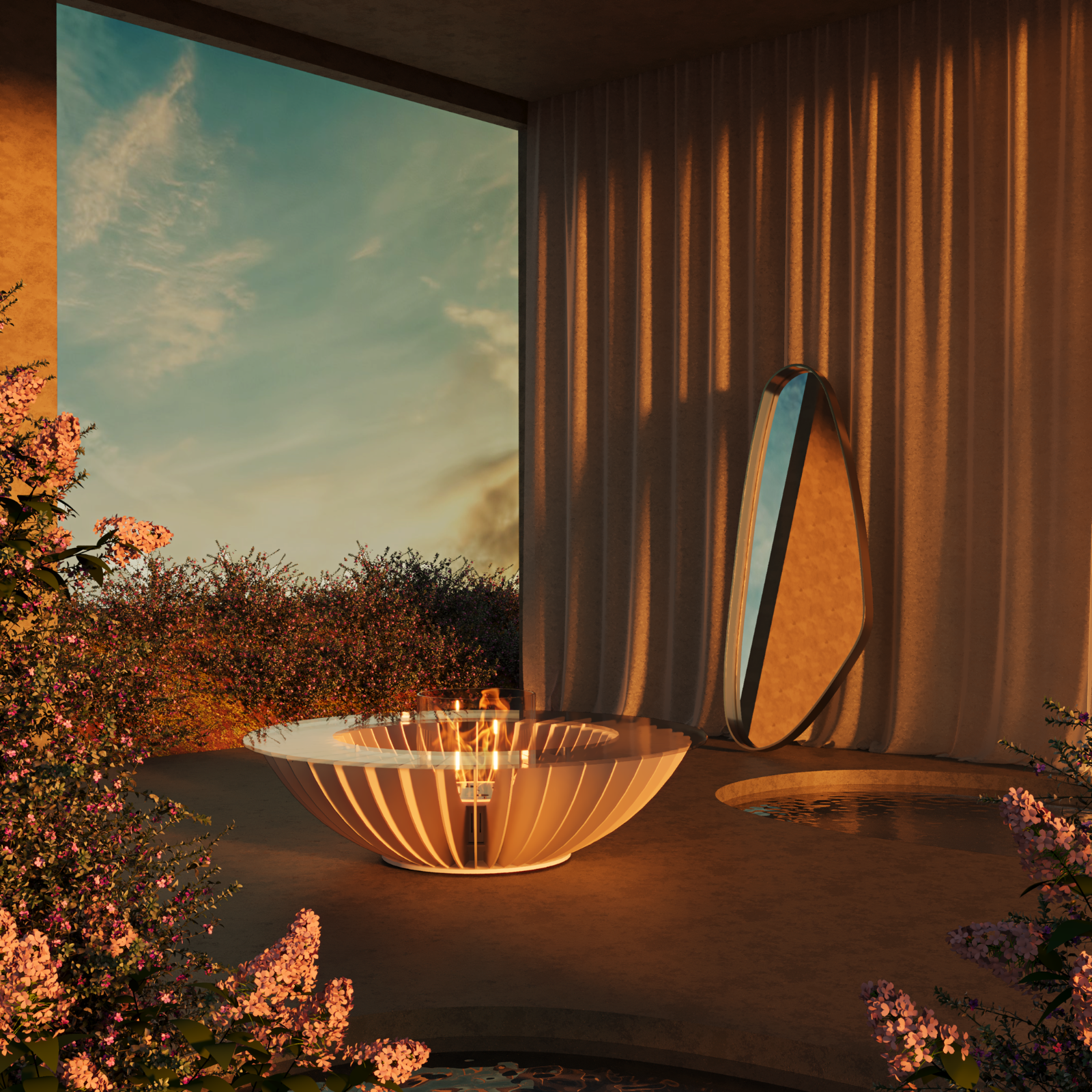 GlammFire Cosmo 13 Bioethanol/Wood Burning Fire Table