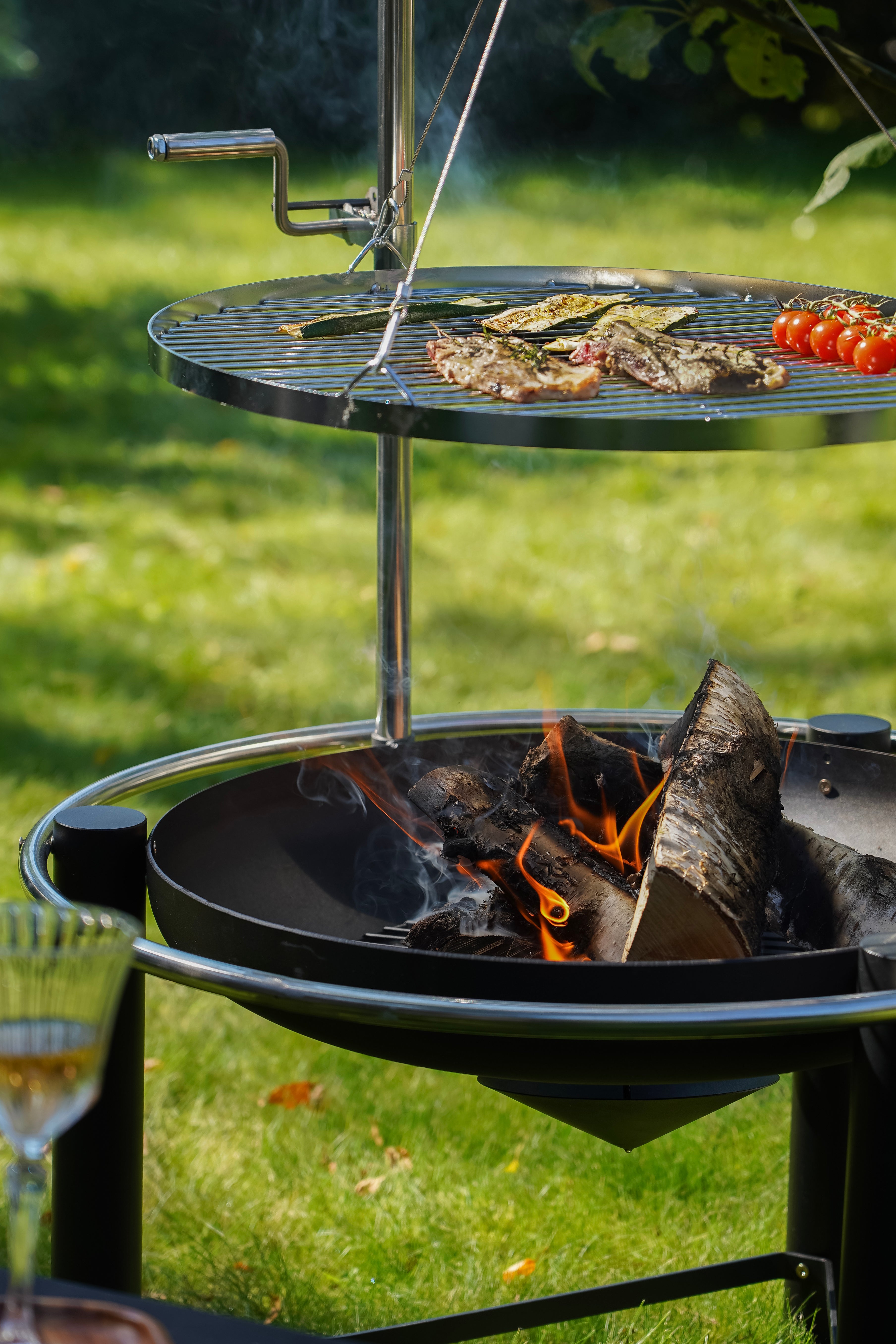 HEAT Pendal Fire Bowl With Swinging Grill