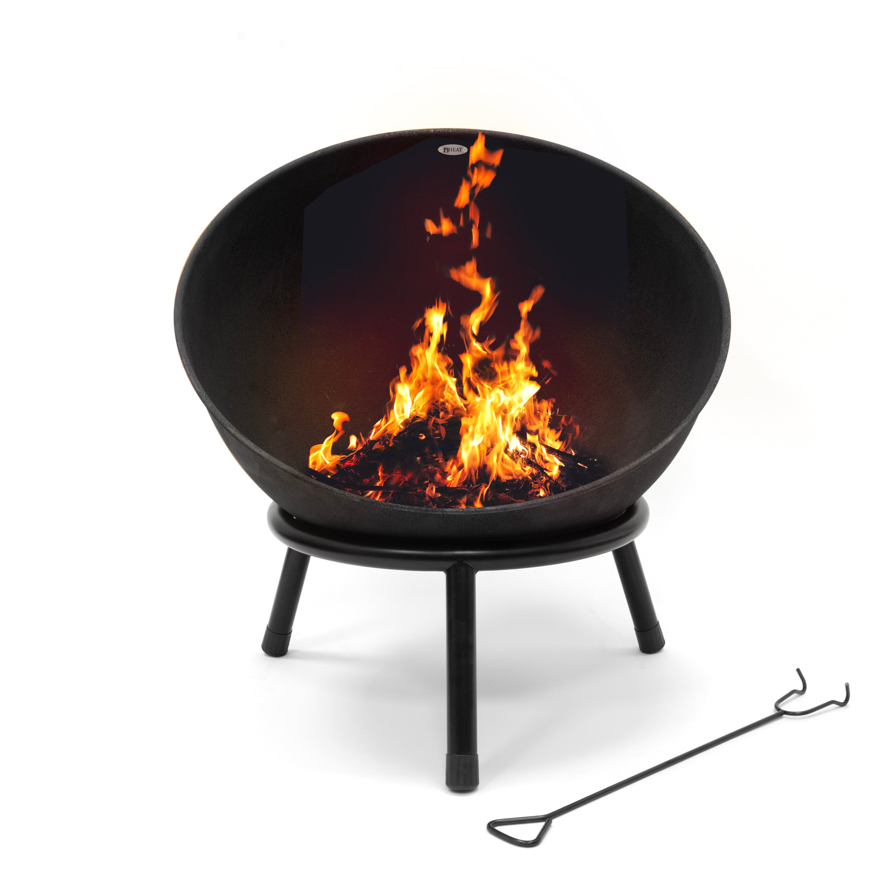 HEAT Kappa Round Outdoor Garden Firepit - Ø60 cm (Black)