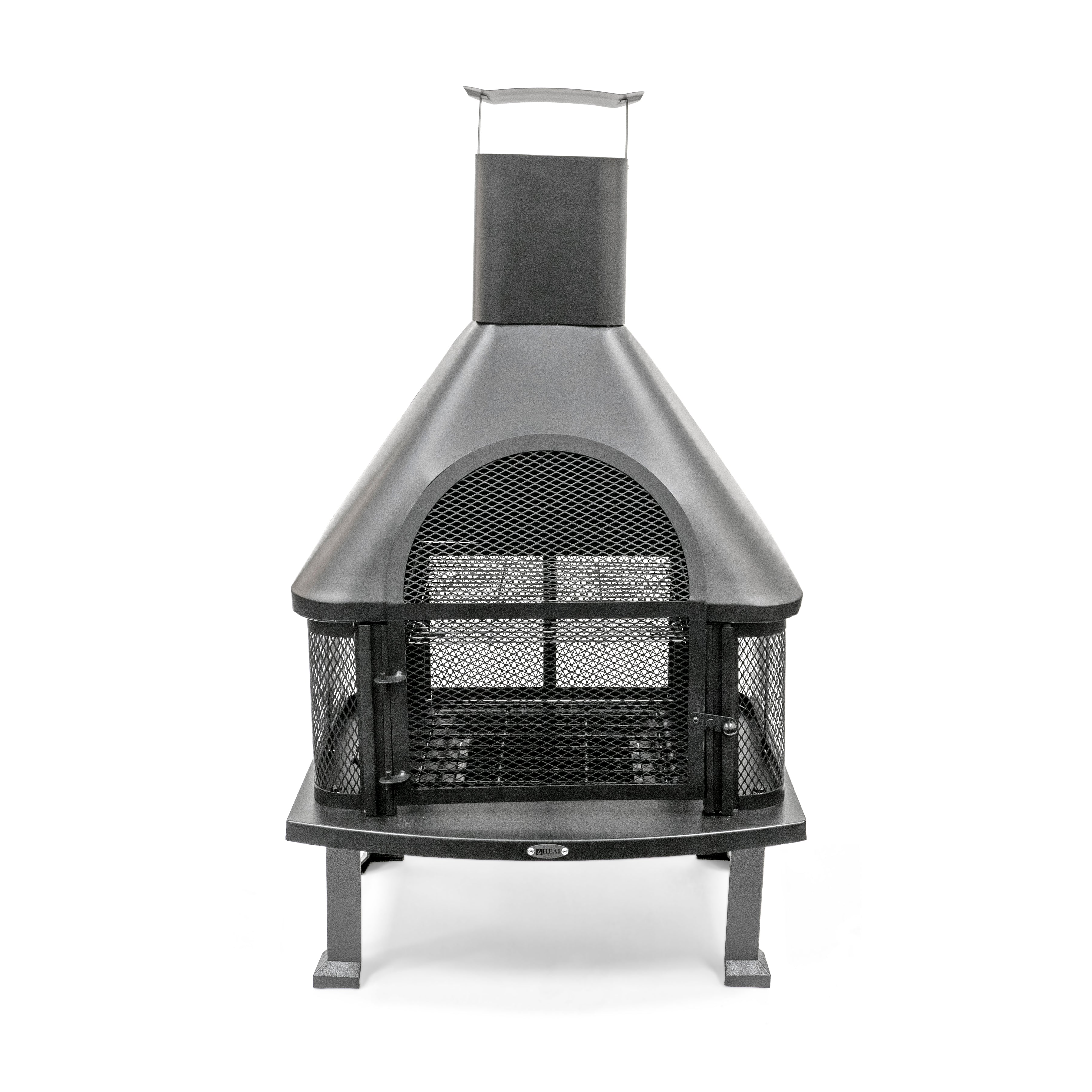 HEAT Saga Outdoor Garden Fireplace - Black