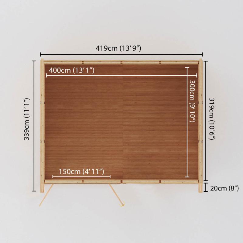 Sherwood Harlow Insulated Garden Room - 4m x 3m (72mm) Mercia
