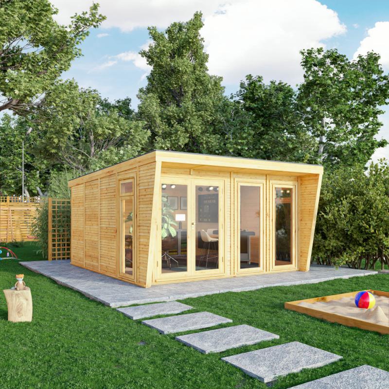 Sherwood Harlow Insulated Garden Room - 4m x 4m (72mm) Mercia