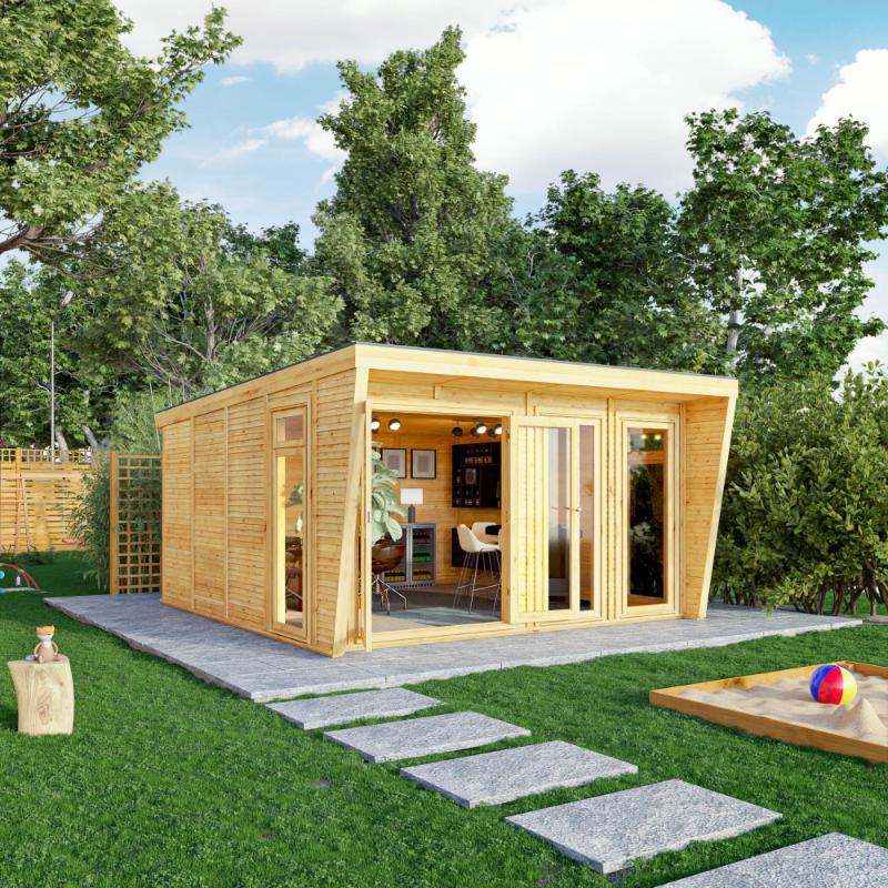 Sherwood Harlow Insulated Garden Room - 4m x 4m (72mm) Mercia