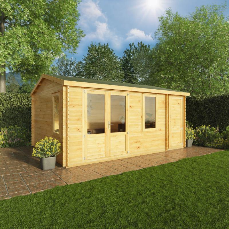 Mercia Home Office Elite With Side Shed - 5.1m x 4m (28mm-44mm) Mercia
