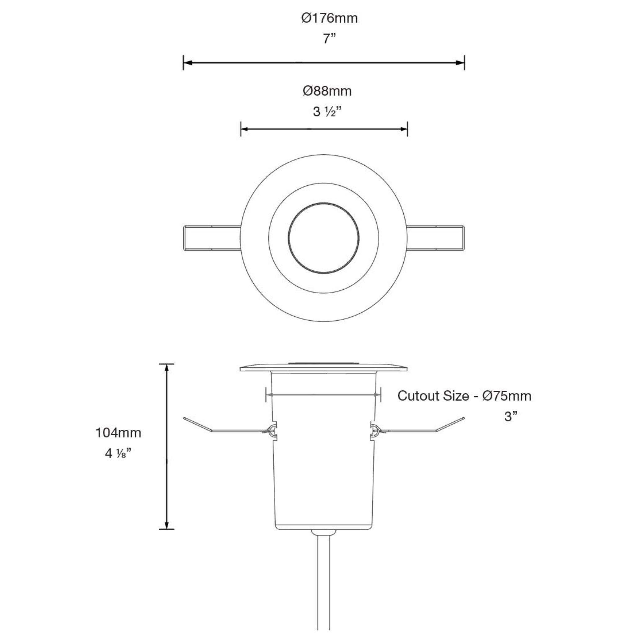Hunza Eave Light Round Pure LED (Series Circuit) - 88mm Hunza