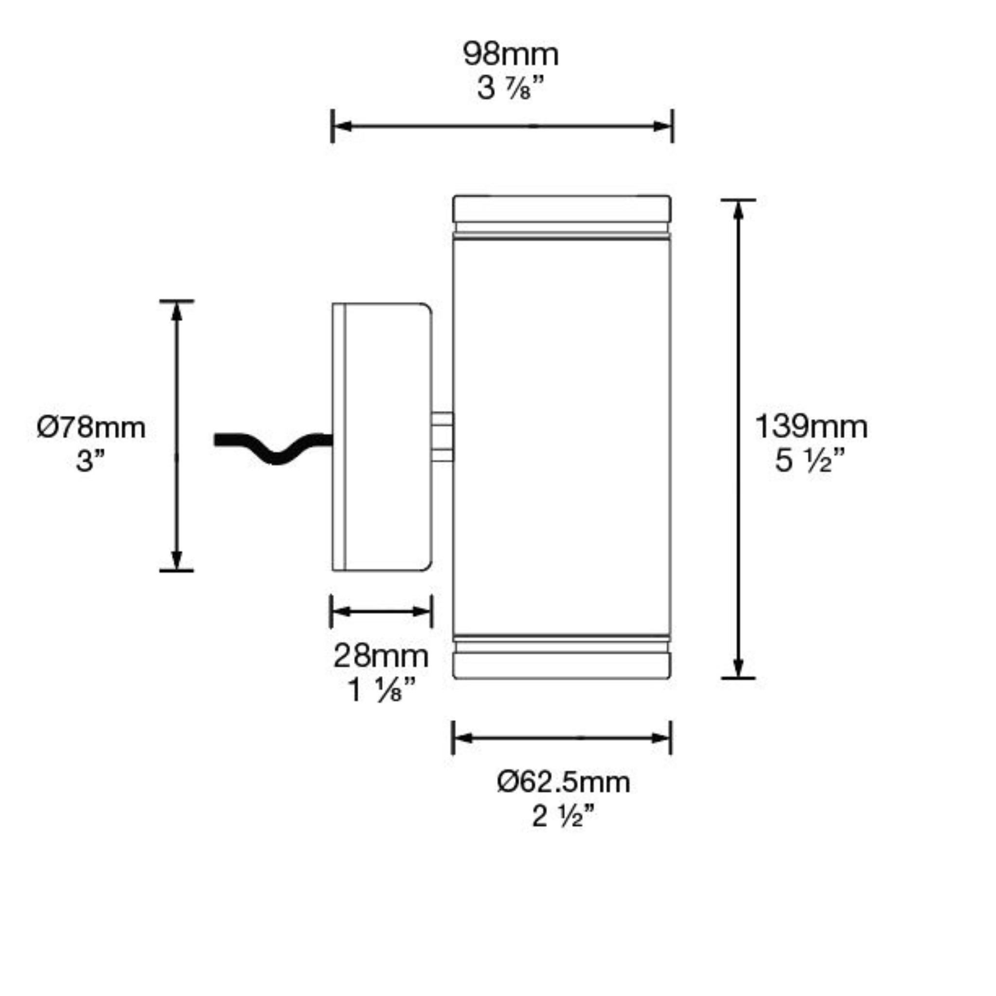 Hunza Pillar Lite Pure LED (Series Circuit) - 139mm Hunza