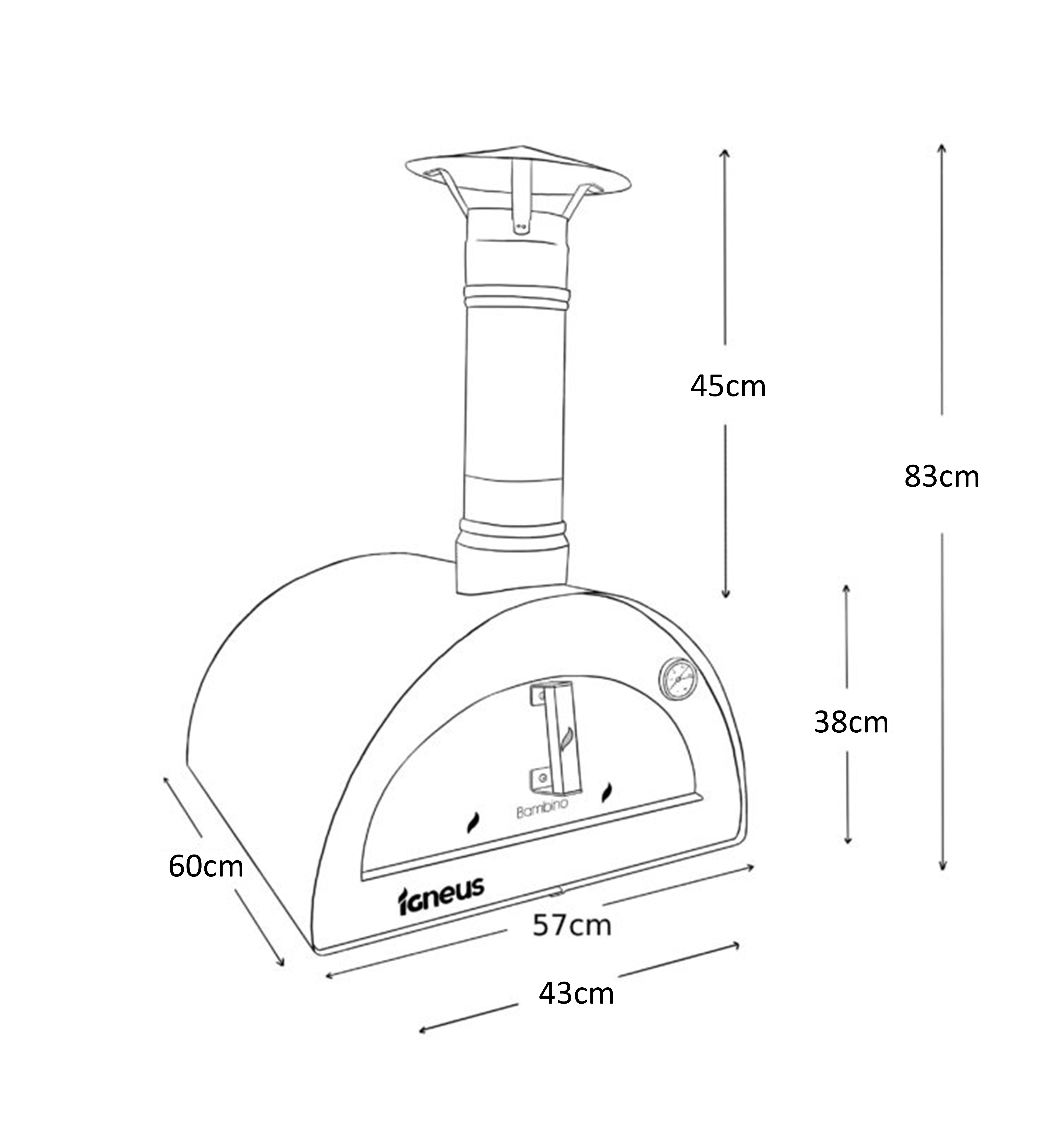 Igneus Bambino Wood Fired Pizza Oven - Starter Bundle
