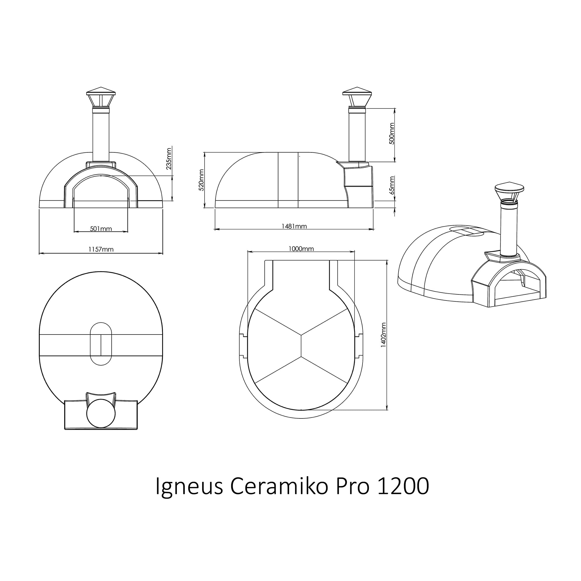 Igneus Ceramiko Pro 1200 Wood Fired Pizza Oven