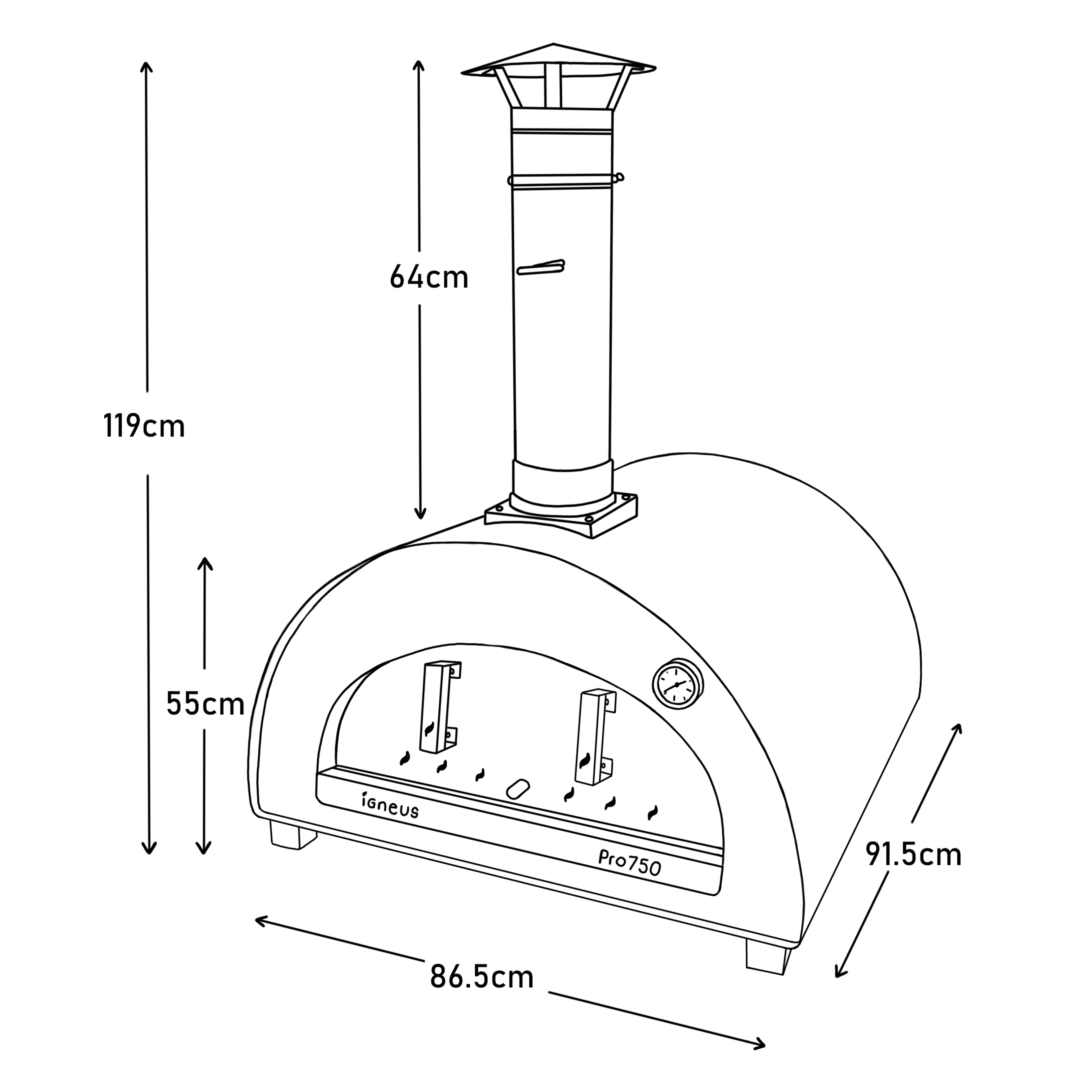 Igneus Pro 750 Wood Fired Pizza Oven - Ultimate Bundle