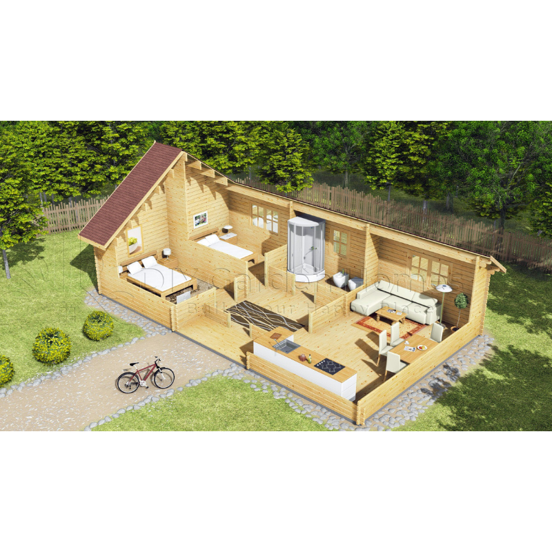 Eurovudas Katryn Log Cabin - 11m x 6m Eurovudas